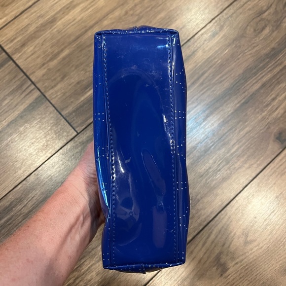 NWT Kate Spade Blue Patent Leather Cosmetic Bag - Picture 6 of 9